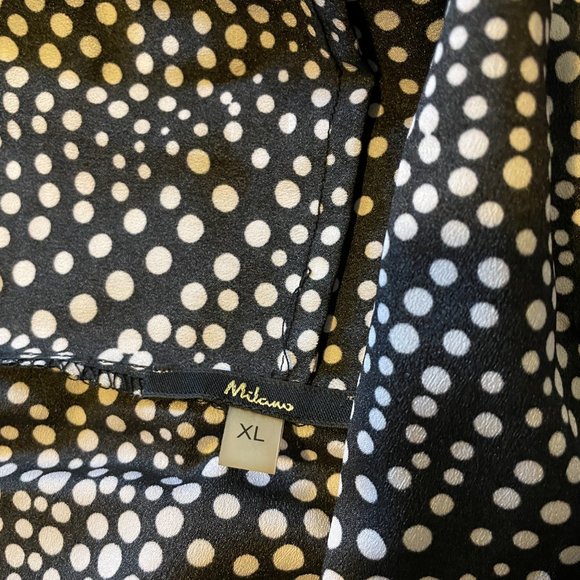 Milano Tiny Black/White Polka Dot Wrap Blouse - Size XL - Picture 4 of 9